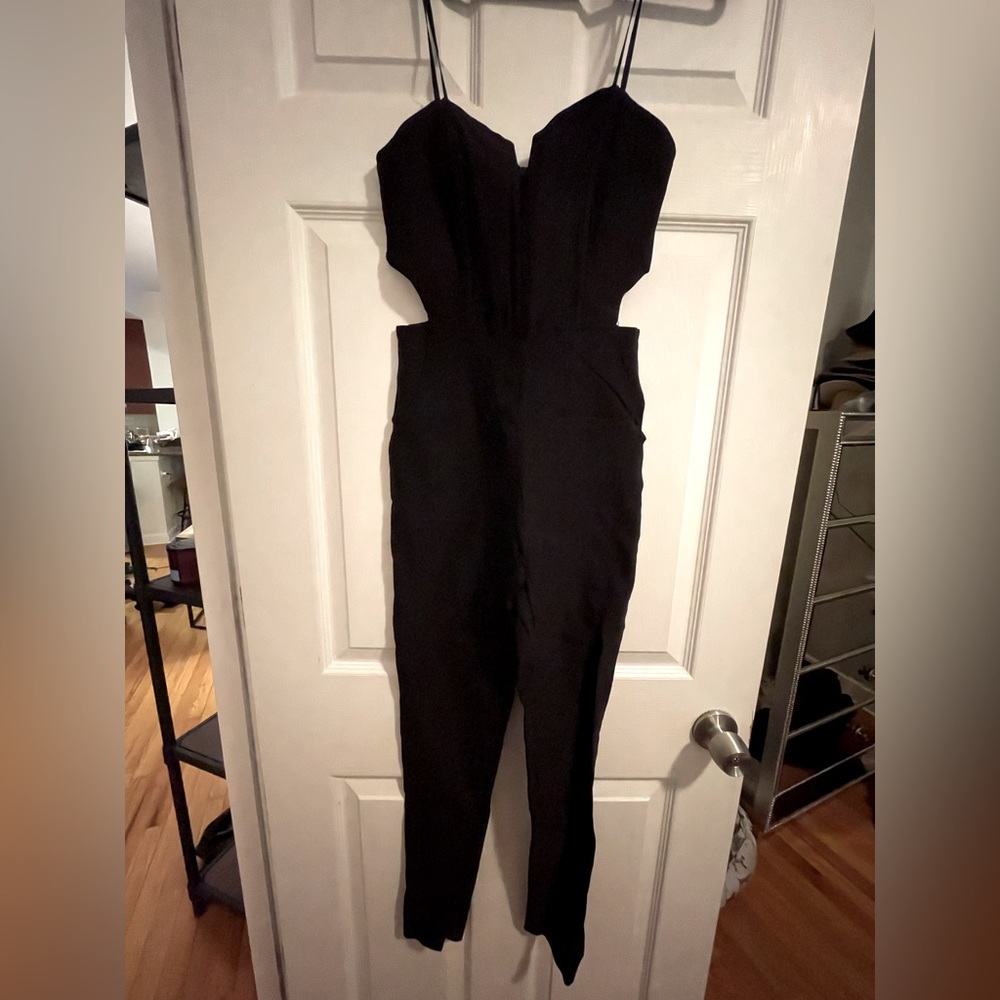 Black Nasty Gal skinny leg jumpsuit size S
